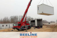 Crane with residential container